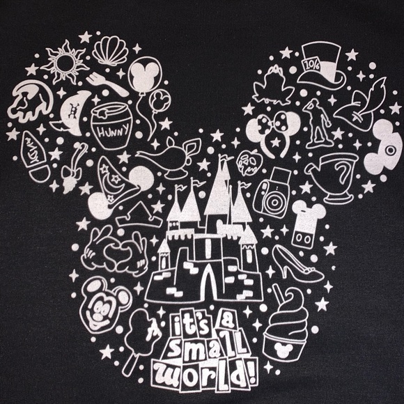 Disney Crewneck Sweatshirt It’s a Small World Sweater Trendy Mickey Mouse - Picture 3 of 4